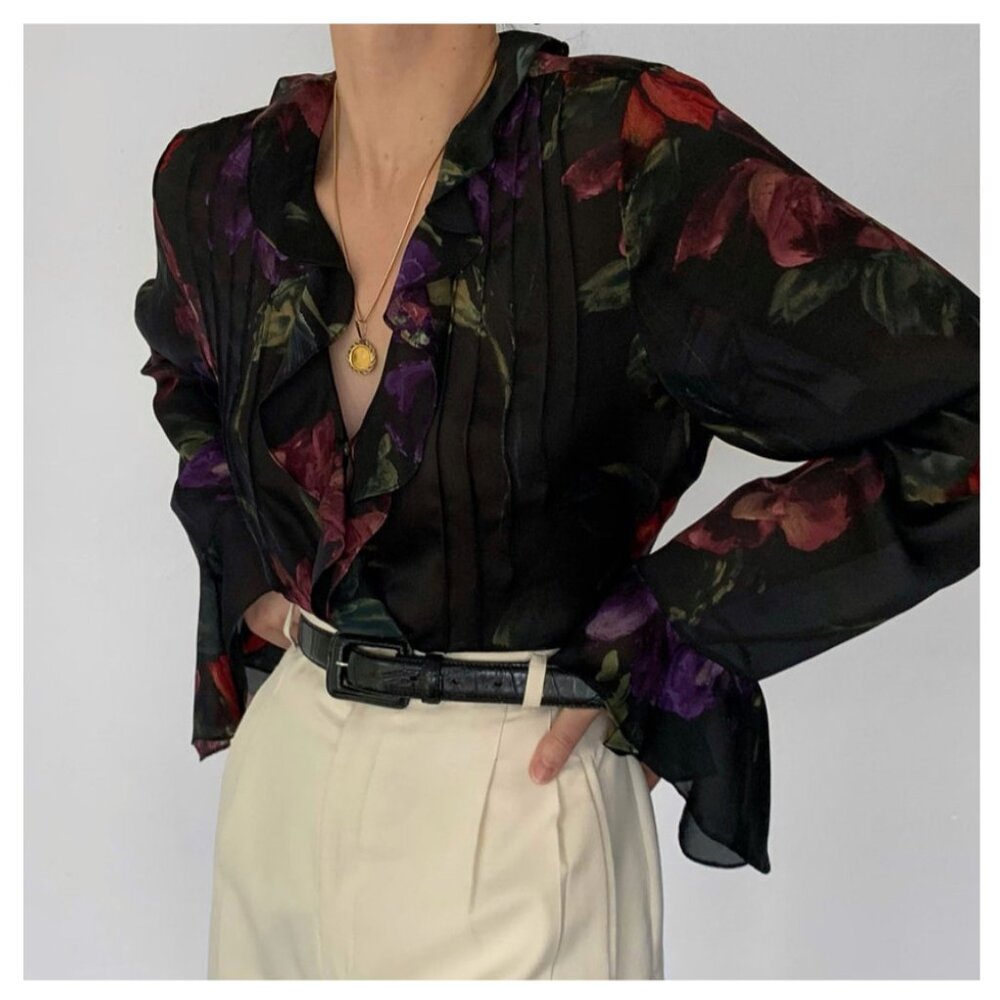 Lauren Ralph Lauren Silk Ruffle Blouse